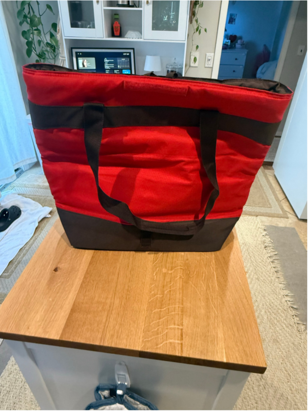 Women's Rachael Ray Insulated Tote Bag One Size Red Brown - Picture 6 of 6